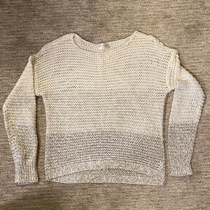 RD Style Cream and Gray Knit Sweater
